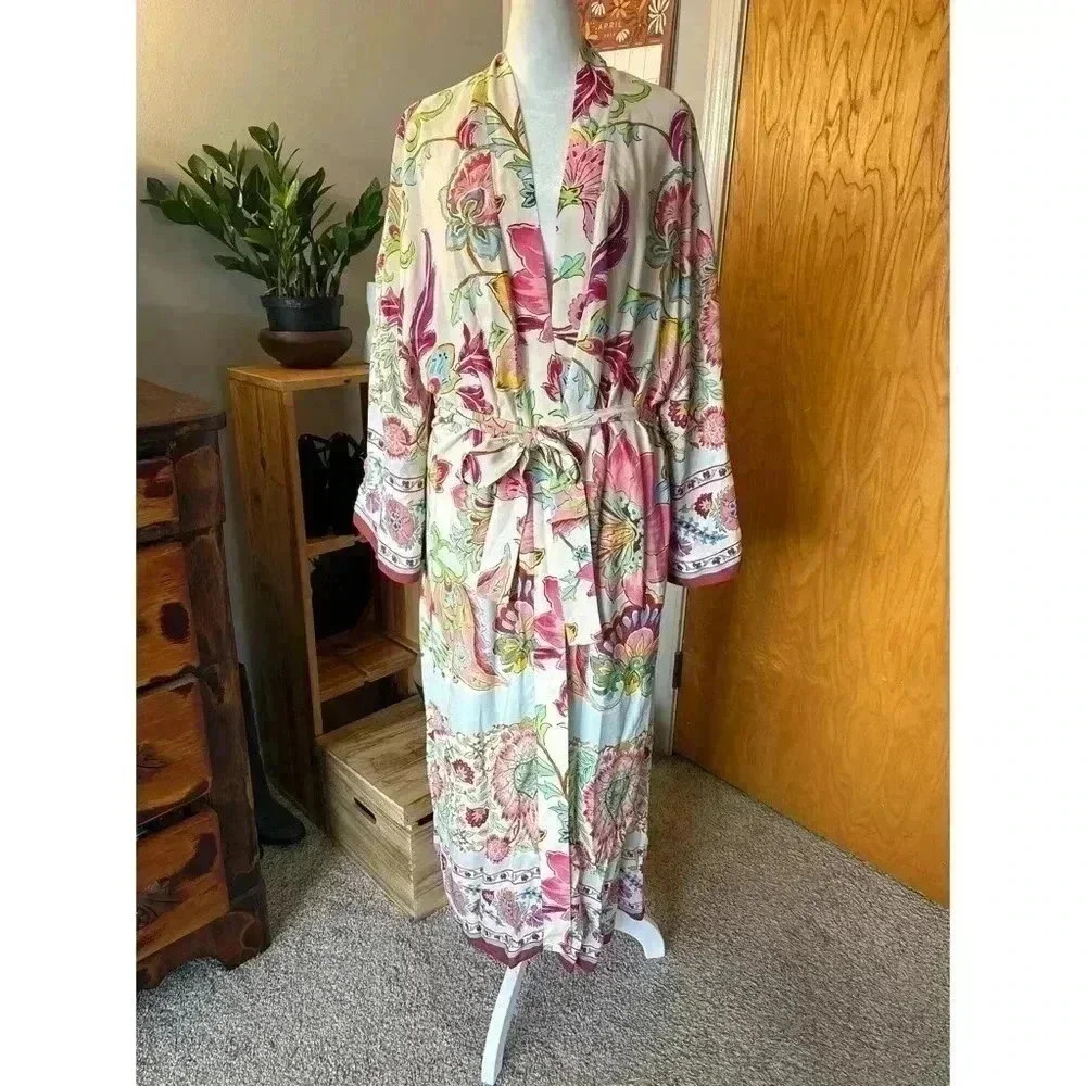 Zara Floral Print Kimono Belted - Picture 5 of 8